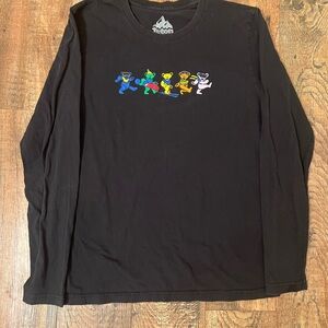 Grateful Dead Black Long Sleeve Tee with Dancing Bears